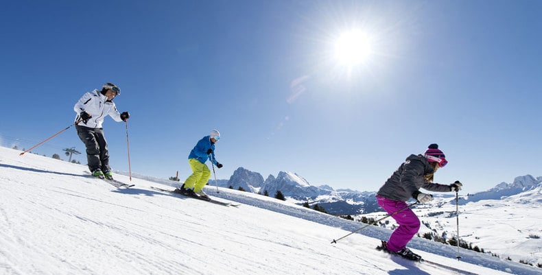 Skifahren auf der Seiser Alm